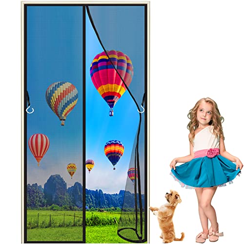 LZHBD Fliegengitter Tür Moskitonetz 215 x 230 cm Magnet Moskitonetze für Türen - Fliegengitter Vorhang Magnetvorhang Fliegengitter tür Moskitonetz - für Balkontür Kellertür Terrassentür - Schwarz LZHBD Fliegengitter Tür Moskitonetz 215 x 230 cm Magnet Moskitonetze für Türen - Fliegengitter Vorhang Magnetvorhang Fliegengitter tür Moskitonetz - für Balkontür Kellertür Terrassentür - Schwarz von LZHBD