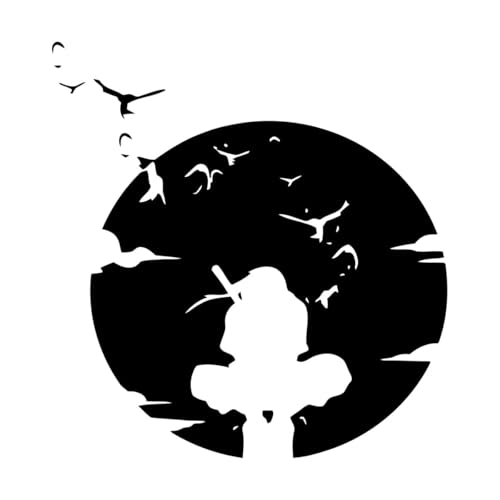 Wandaufkleber „Anbu Itachi unter dem Mond“, für Zuhause, Schlafzimmer, Kinderzimmer, Kunst, Anime-Dekoration, Vinyl, entfernbar, klein – 42x44cm von LZHOUTING