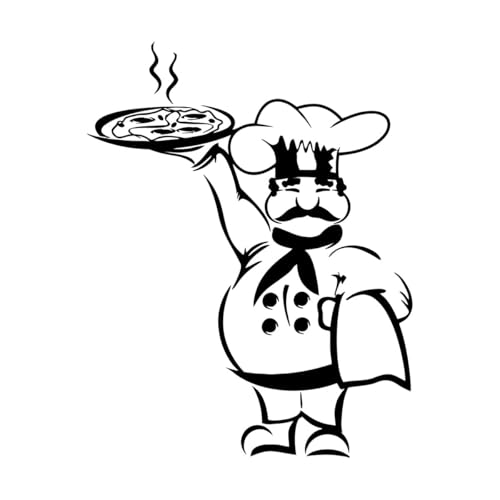Wandaufkleber „Chef“ aus Vinyl, Pizza, italienisches Restaurant, Küche, Kochen, Essen, Wandsticker, Pizzeria, Dekor, Wandbild, entfernbare Aufkleber, klein – 33x42cm Wandaufkleber „Chef“ aus Vinyl, Pizza, italienisches Restaurant, Küche, Kochen, Essen, Wandsticker, Pizzeria, Dekor, Wandbild, entfernbare Aufkleber, klein – 33x42cm von LZHOUTING