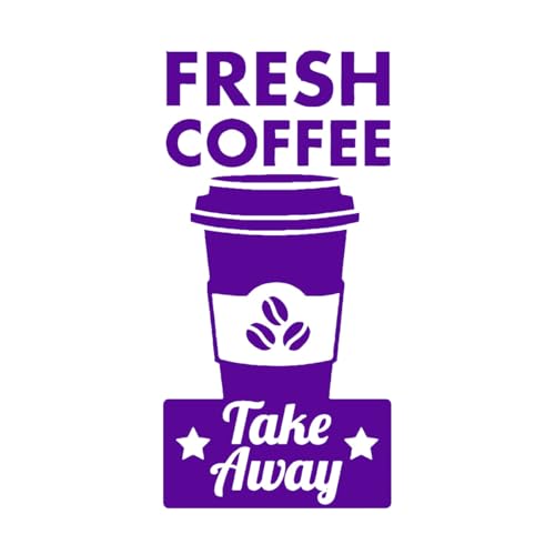 Wandaufkleber „Fresh Coffee & Take Away“ für Café, Schild, Tasse, Restaurant, Tür, Fenster, Dekoration, Vinyl, entfernbar, klein – 28 x 56 cm Wandaufkleber „Fresh Coffee & Take Away“ für Café, Schild, Tasse, Restaurant, Tür, Fenster, Dekoration, Vinyl, entfernbar, klein – 28 x 56 cm von LZHOUTING