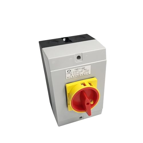 LZIKKGKI YMD11-63A Trennschalter 3/4P Vorhängeschloss EIN-AUS 2 Positionen Nockenumschaltung mit wasserdichtem Boxgehäuse IP65 Silberkontakt(4P) von LZIKKGKI