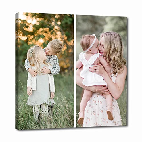 LZIMU Collage Foto Custom Leinwanddruck mit Ihren Fotos Personalisierte Leinwand Poster Personalisierte Collage Bild Leinwand für Heimdekoration(Collagenbild-1(30.00 x 30.00 cms)) von LZIMU