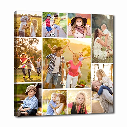 LZIMU Collage Foto Custom Leinwanddruck mit Ihren Fotos Personalisierte Leinwand Poster Personalisierte Collage Bild Leinwand für Heimdekoration(Collagenbild-19(40.00 x 40.00 cms)) von LZIMU
