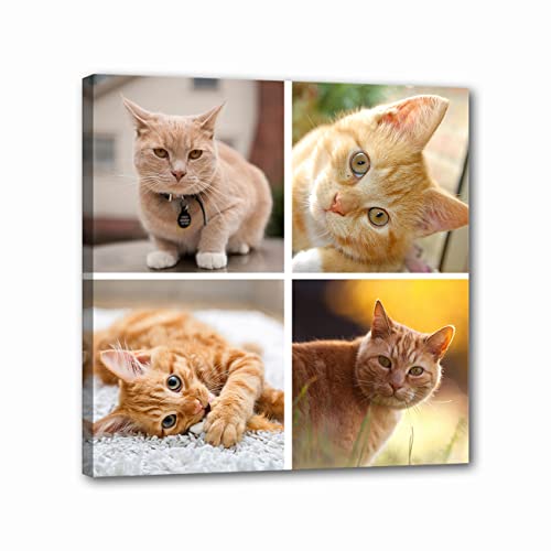 LZIMU Collage Foto Custom Leinwanddruck mit Ihren Fotos Personalisierte Leinwand Poster Personalisierte Collage Bild Leinwand für Heimdekoration(Collagenbild-3(50.00 x 50.00 cms)) von LZIMU