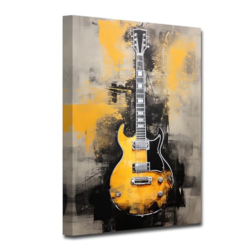 LZIMU Gitarren Leinwand Wanddrucke Vintage Stil Gitarren Kunstdruck abstrakte Aquarell Musikbilder Musikinstrument Poster für Raumdekoration (C, 40.00 x 60.00 cms) von LZIMU
