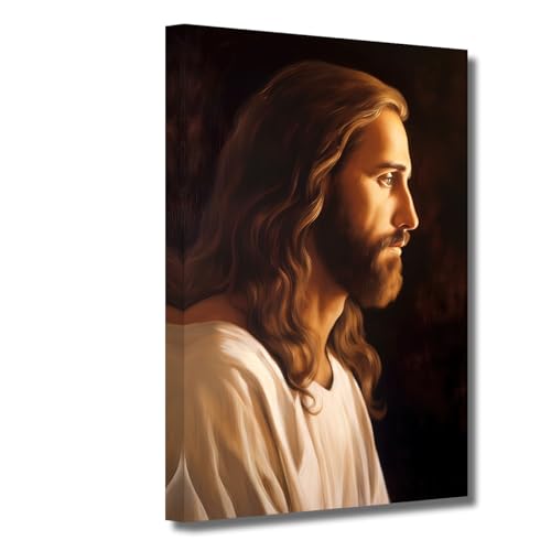 LZIMU Jesus Bild auf Leinwand Gott Portrait Leinwand Bild christliches Kunstwerk für spirituelles Gebet Zimmer Schlafzimmer Wanddekoration Gerahmt (2, 50.00x75.00cms) von LZIMU