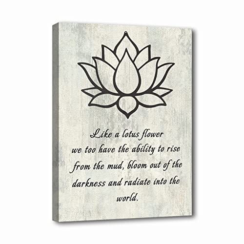LZIMU Lotus Flower Leinwandbild Inspirierende Zitate Poster Spa Bild Drucke Wanddekoration für Yoga Meditation Spirituelle Raumdekoration(Lotusblume-1(40.00 x 60.00 cms)) von LZIMU