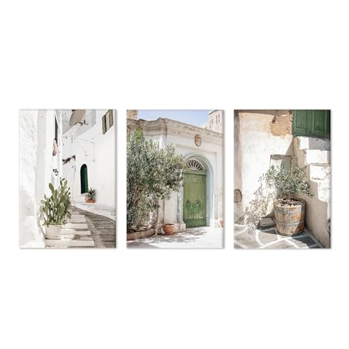 LZJAGXX Architecture Photography Posters and Prints Travel Landscape Mural Boho Neutral Wall Art Pictures Canvas Painting Decor 60x90cmx3 Frameless von LZJAGXX