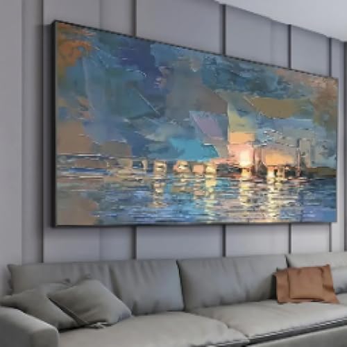 LZJAGXX Großes abstraktes Segelboot-Meereslandschaftsgemälde auf Leinwand, strukturierte Posterdrucke, blaue Ozeanlandschaft, Wandkunst für Heimdekoration, 70 x 140 cm, ungerahmt LZJAGXX Großes abstraktes Segelboot-Meereslandschaftsgemälde auf Leinwand, strukturierte Posterdrucke, blaue Ozeanlandschaft, Wandkunst für Heimdekoration, 70 x 140 cm, ungerahmt von LZJAGXX