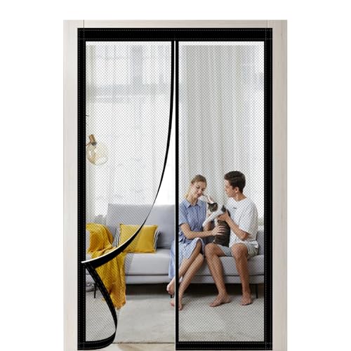 Fliegengitter Magnet Tür 76 x 215 cm Stärkere Magneten Fliegengitter für Fenster Ohne Bohren Einfache Installation für Holz/Aluminium Türen Und Balkon, Schwarz Fliegengitter Magnet Tür 76 x 215 cm Stärkere Magneten Fliegengitter für Fenster Ohne Bohren Einfache Installation für Holz/Aluminium Türen Und Balkon, Schwarz von LZJD