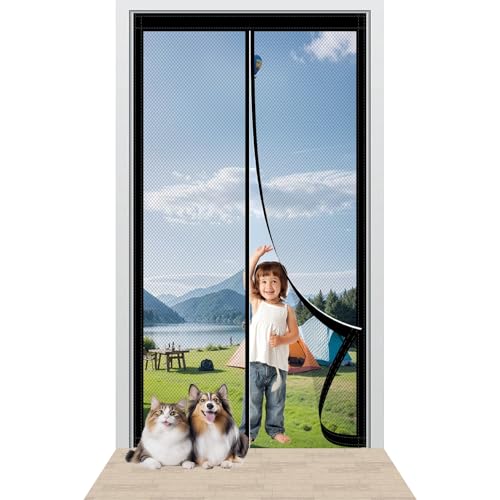 Insektenschutz Magnetvorhang 122 x 212 cm mit Selbstklebendes Klettband Fliegengitter für Fenster Kinderleichte Klebemontage für Holz/Aluminium Türen Und Balkon, Schwarz Insektenschutz Magnetvorhang 122 x 212 cm mit Selbstklebendes Klettband Fliegengitter für Fenster Kinderleichte Klebemontage für Holz/Aluminium Türen Und Balkon, Schwarz von LZJD