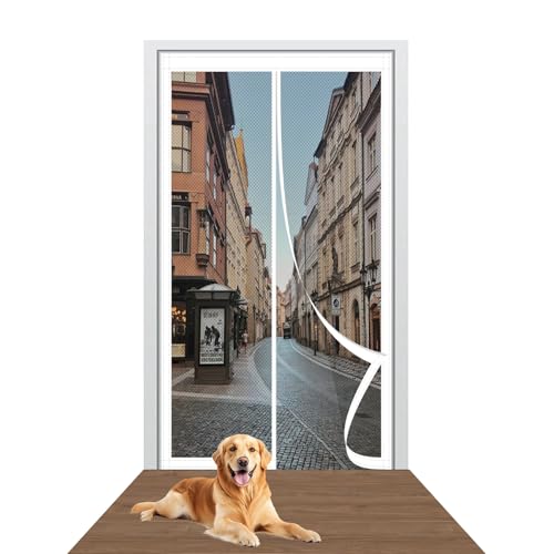 Insektenschutz Magnetvorhang 73 x 195 cm Stärkere Magneten Fliegengitter für Fenster Ohne Bohren Einfache Installation für Holz/Aluminium Türen Und Balkon, Weiß Insektenschutz Magnetvorhang 73 x 195 cm Stärkere Magneten Fliegengitter für Fenster Ohne Bohren Einfache Installation für Holz/Aluminium Türen Und Balkon, Weiß von LZJD