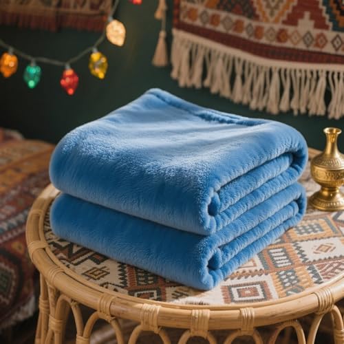 LZJD Kuscheldecke 80 x 110 cm Weich & Waschbar Flauschig Decke Fleecedecke Geeignet für Alle Jahreszeiten für Sofa Schlafzimmer, Blau von LZJD