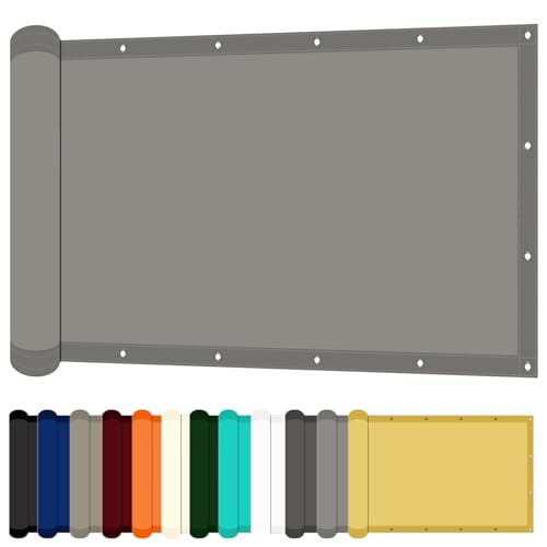 Sonnensegel Rechteckig 200 x 260 cm mit UV Schutz Pergola Sonnensegel Premium PES Polyester für Balkon Garten Terrasse, Hellgrau von LZJD