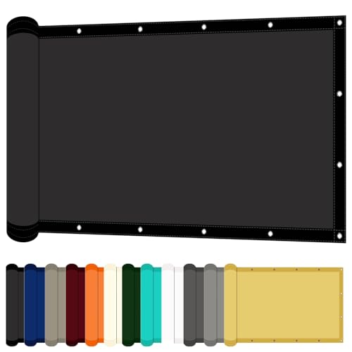 Sonnensegel Rechteckig 210 x 310 cm mit UV Schutz Pergola Sonnensegel Wasserabweisend Windschutz für Balkon Garten Terrasse, Schwarz von LZJD