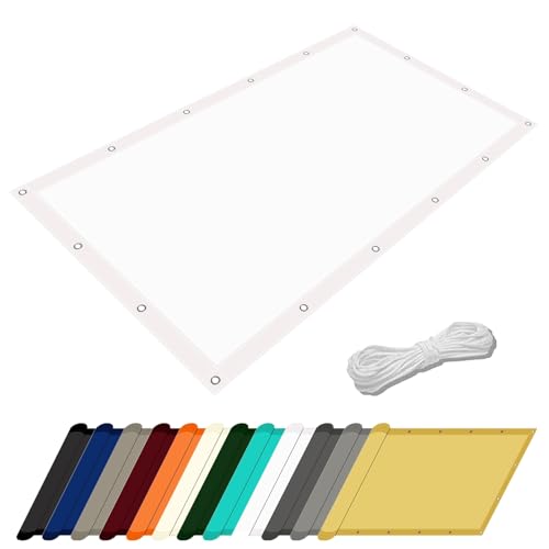 Sonnensegel Wasserdicht 10 x 10 m Uv-Schutz Wetterfest Garten Segel Wasserdicht Polyester Wasserabweisend für Garten Balkon Schwimmbad, Weiß von LZJD