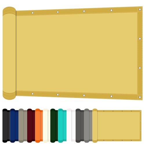 Sonnensegel Wasserdicht Rechteckig 115 x 185 cm mit UV Schutz wasserdichte Sonnensegel Wasserabweisend Windschutz für Balkon Garten Terrasse, Sandgelb Sonnensegel Wasserdicht Rechteckig 115 x 185 cm mit UV Schutz wasserdichte Sonnensegel Wasserabweisend Windschutz für Balkon Garten Terrasse, Sandgelb von LZJD
