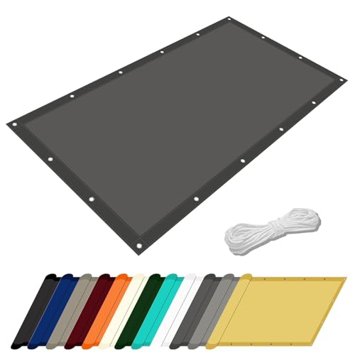 Sonnensegel Wasserdurchlässig 5.4 x 10 m Uv-Schutz Wetterfest Pergola Sonnensegel inkl Befestigungsseile für Garten Balkon Schwimmbad, Dunkelgrau von LZJD