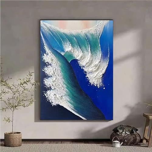 LZJDHKJ Wandbild Handgemalt Ölgemälde Abstrakt Auf Leinwand Mit Rahmen Großes Leinwandbilder Wanddekoration Gemälde Wohnzimmer Schlafzimmer Wohnzimmer,60x80cm/23.6 inx31.5 in,E von LZJDHKJ