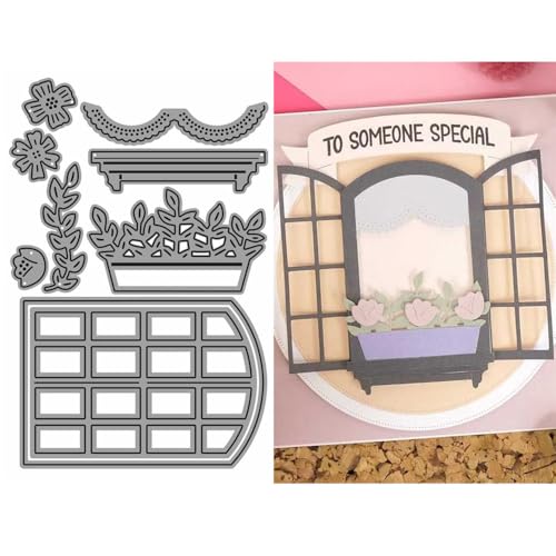 Fenster-Stanzformen für Kartenherstellung, Topfblumen, Metall-Stanzformen für Papier, Scrapbooking, DIY-Schablonen für Album, Party, Hochzeit, Festivals, Dekoration Fenster-Stanzformen für Kartenherstellung, Topfblumen, Metall-Stanzformen für Papier, Scrapbooking, DIY-Schablonen für Album, Party, Hochzeit, Festivals, Dekoration von LZJSYKDQ
