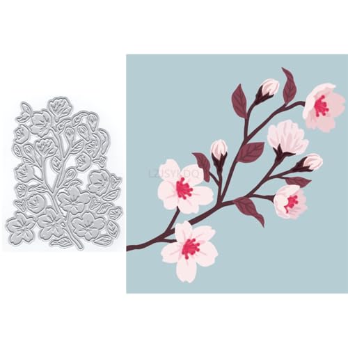 Kirschblüten-Stanzformen für Kartenherstellung, Pflanzen-Metall-Stanzformen für Papier, Scrapbooking, DIY-Schablonen für Album, Party, Hochzeit, Festivals, Dekoration Kirschblüten-Stanzformen für Kartenherstellung, Pflanzen-Metall-Stanzformen für Papier, Scrapbooking, DIY-Schablonen für Album, Party, Hochzeit, Festivals, Dekoration von LZJSYKDQ