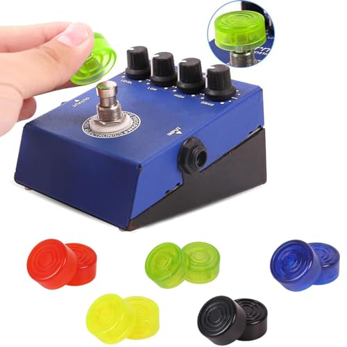 10er Set Fußschalter Topper für E-Gitarren Effektpedale - Schützende Fußnagelkappe in 5 Farben für optimalen Schutz und ansprechendes Design. von LZKHEH
