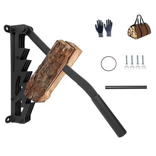 Manual Wood Splitter, 2023 New Wall Mount Firewood Splitter suit, Carbon Steel Hand Log Splitter, for Indoor and Outdoor Use (Set 4) von LZLUCKCOME