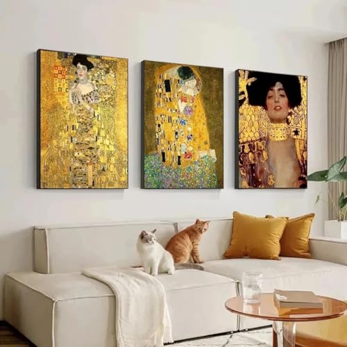 Klassisches, berühmtes Gustav Klimt-Kunstwerk mit abstrakter Figur, Kuss, Baum des Lebens, Posterdruck, Leinwandgemälde, Wandbild, Heimdekoration, 30 x 40 cm, 3-teilig, rahmenlos Klassisches, berühmtes Gustav Klimt-Kunstwerk mit abstrakter Figur, Kuss, Baum des Lebens, Posterdruck, Leinwandgemälde, Wandbild, Heimdekoration, 30 x 40 cm, 3-teilig, rahmenlos von LZMASM