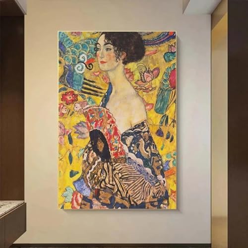 LZMASM Klassisches berühmtes Gustav Klimt-Kunstwerk mit abstrakter Figur, KissTree of Life, Posterdruck, Leinwandgemälde, Wandbild, Heimdekoration, 60 x 90 cm, rahmenlos von LZMASM