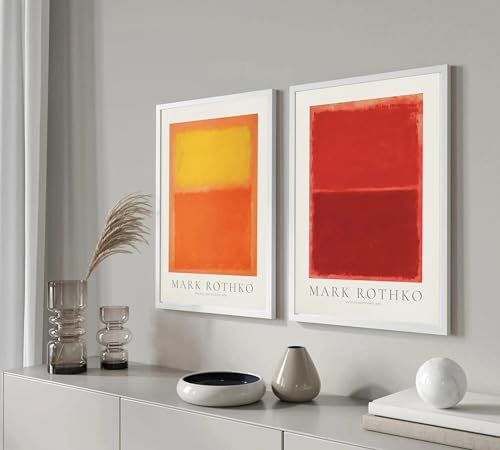 LZMASM Mark Rothko Ausstellungsplakatdruck, Leinwandkunst, Bilder, Zuhause für Wohnzimmer und Schlafzimmer, Wanddekoration, Leinwandgemälde, 35 x 50 cm, 2 Stück, rahmenlos von LZMASM