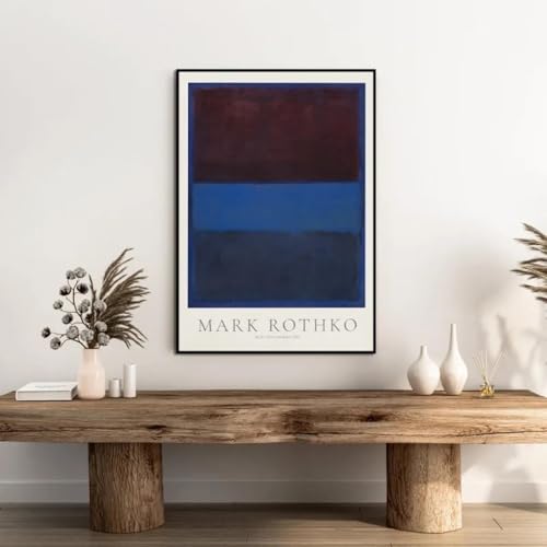 LZMASM Mark Rothko Ausstellungsplakatdruck, Leinwandkunstbilder, Heimdekoration für Wohnzimmer und Schlafzimmer, Leinwandgemälde, 80 x 120 cm, rahmenlos von LZMASM
