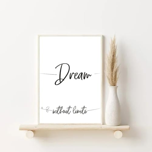 LZMASM Smile Love Dream Word Inspirierende Lebenszitate Minimalistische Wandkunst Leinwandgemälde Poster Wohnzimmer Moderne Wohnkultur 30 x 40 cm rahmenlos von LZMASM