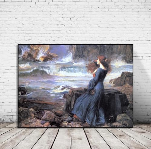 LZMASM Vintage Präraffaeliten-Frauenporträt, Posterdruck, Leinwandkunst, Bilder, Zuhause für Wohnzimmer, Wanddekoration, Leinwandgemälde, 40 x 60 cm, rahmenlos von LZMASM