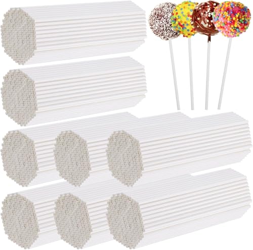 Weiße Lutscherstäbchen, 800 Stück, 15,2 cm, wiederverwendbare Cake-Pop-Sticks aus Kunststoff, für Süßigkeitenherstellung von LZMDISU