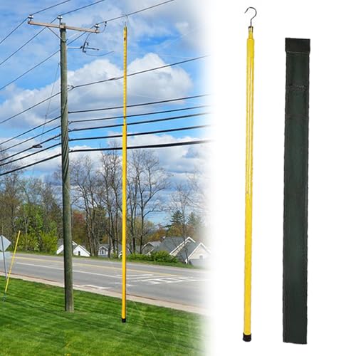 Hochspannungs-Messstab 18 12 10 8 6 M Hochspannungs-Höhenmessgerät, Nichtleitender Teleskop-Messstab, Leichtes Ausziehbares Epoxid-Lineal Für Umspannwerke/Forstwirtschaft(600cm/19.7ft) von LZMZMQ