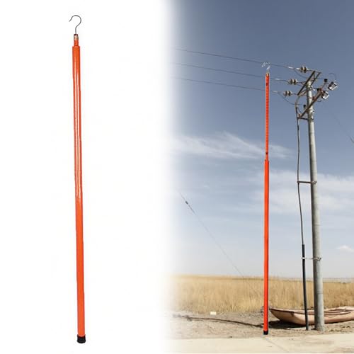 Hochspannungs-Messstab 6 8 10 12 15 18M Ausziehbares Messstabwerkzeug Aus Harz, Höhenverstellbare Stange Mit Haken, Tragbares Teleskoplineal Für Telekommunikationsturm(Orange,800cm/26.2ft) von LZMZMQ
