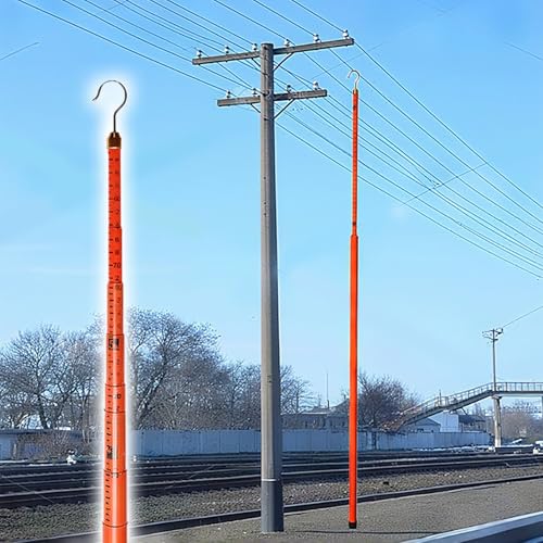 Hochspannungs-Messstab 6 M/8 M/10 M/12 M/15 M/18 M Isolierter Ausziehbarer Höhenmessstab, Elektrischer Höhenmessstab, Verstellbarer Distanzmessmast(2pcs,15m/49.2ft) von LZMZMQ