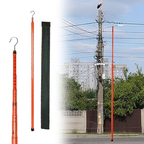 Hochspannungs-Messstab Isolierter Teleskop-Höhenmessstab, Hochspannungs-Höhenmessstab Mit Messhaken, Strommess-Distanzstab Für Umspannwerke(8m/26.2ft) von LZMZMQ