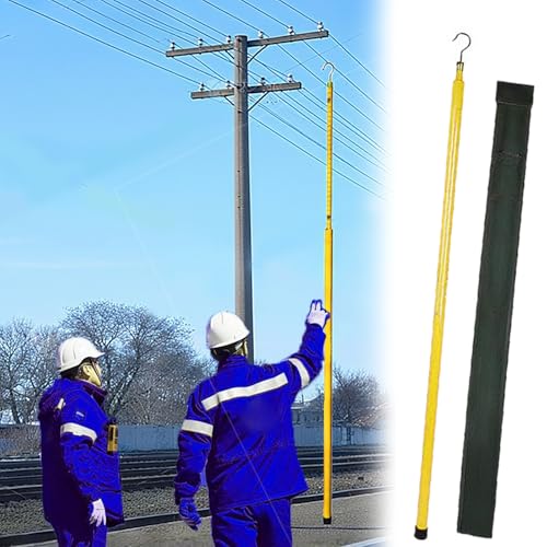 Hochspannungs-Messstab Teleskop-Entfernungsmessstange, Isoliert, Leistungsmessstab Für Umspannwerke Und Baumhöhenmessung, Leichtes Turmlineal Aus Harz(Yellow,800cm/26.2ft) von LZMZMQ