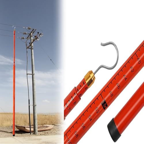 Hochspannungs-Messstab Teleskop-Turmlineal Zur Höhenmessung, Messstab Mit Leichter Antenne Aus Harz, Nichtleitender Messstab Mit Tragetasche(Orange,6m/19.7ft) von LZMZMQ