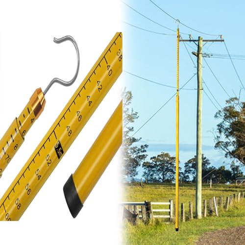 Hochspannungs-Messstab Teleskop-Turmlineal Zur Höhenmessung, Messstab Mit Leichter Antenne Aus Harz, Nichtleitender Messstab Mit Tragetasche(Yellow,15m/49.2ft) von LZMZMQ
