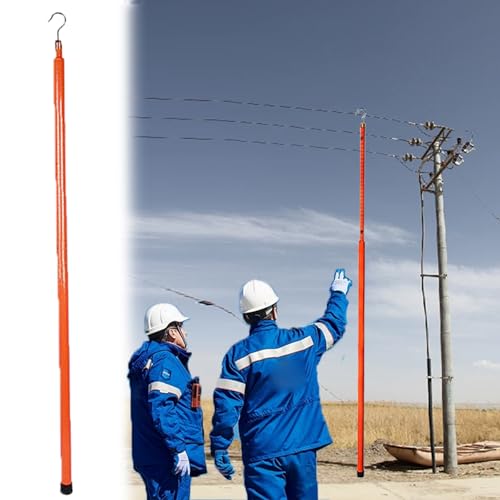 Hochspannungs-Messstab Tragbare Teleskop-Höhenmessstange, Isolierte Distanzmessstange Mit Tragetasche, Ausziehbarer Messstab Für Drahthöhen/Antennenprüfungen(Orange,1000cm/32.8ft) von LZMZMQ