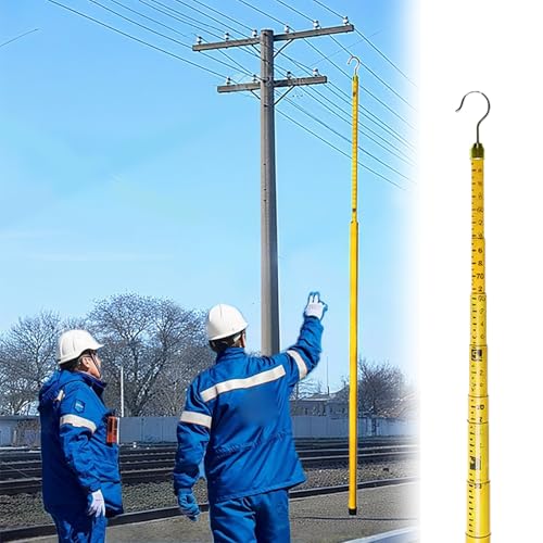 Hochspannungs-Messstab Tragbare Teleskop-Höhenmessstange, Isolierte Distanzmessstange Mit Tragetasche, Ausziehbarer Messstab Für Drahthöhen/Antennenprüfungen(Yellow,600cm/19.7ft) von LZMZMQ