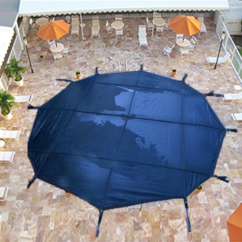 Pool Sicherheitsabdeckung 1,5m/2,4m/3,3m/4,6m/5,5m/6,4m/7,6m Durchmesser, Solide Scrim-Poolabdeckungen Für Oberirdische Pools, Einziehbare, Poolnetzabdeckungen Mit Hardware(28ft/8.5m) von LZMZMQ