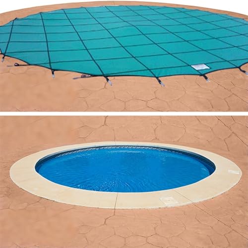 Pool Sicherheitsabdeckung 1 2 4 6 10 M Winter-Sicherheitsabdeckung Für Runde Eingebaute Pools, Strapazierfähige Poolabdeckung Mit Netz, Poolplanen Für Holzdecks/Betonböden(Green,33ft/10m) von LZMZMQ