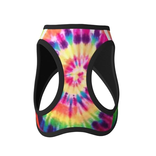 Hundegeschirr für kleine Hunde mit Leine, Batikmuster, Regenbogenfarben von LZNJZ