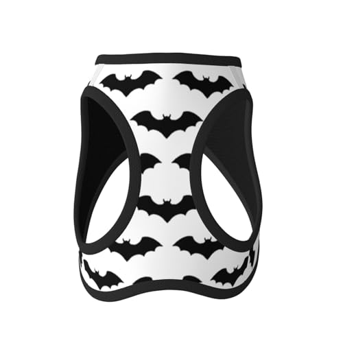 Hundegeschirr für kleine Hunde mit Leine, Cartoon-Design, einfaches Fledermaus-Design, Schwarz von LZNJZ