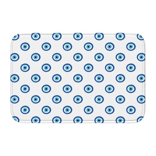 LZNJZ 60 x 40 cm weiche, saugfähige Badezimmermatte, blaue einfache Cartoon-Augen-Badematte von LZNJZ