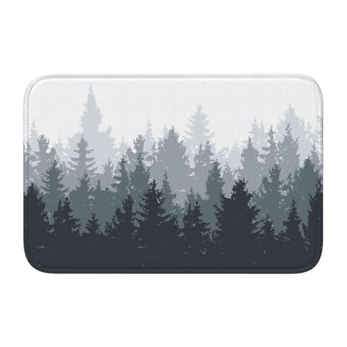 LZNJZ 60 x 40 cm weiche saugfähige Badezimmermatte Ruhiger Wald Badematte von LZNJZ