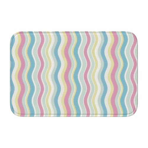 LZNJZ 60 x 40 cm weiche saugfähige Badezimmermatte Wellen Regenbogen Badematte LZNJZ 60 x 40 cm weiche saugfähige Badezimmermatte Wellen Regenbogen Badematte von LZNJZ